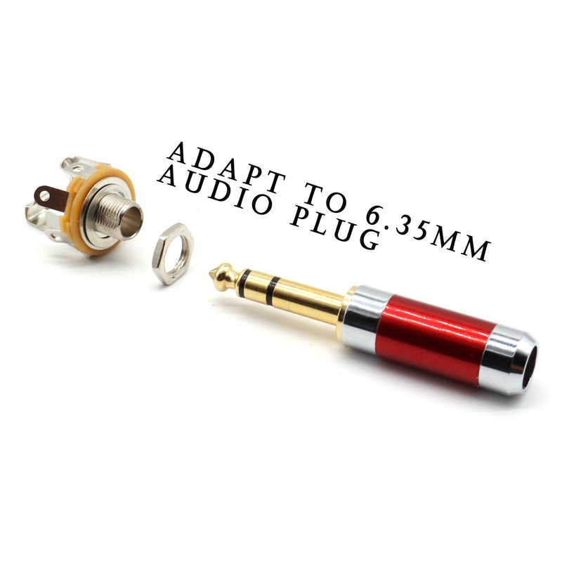 LOCHSOEL 6.35mm (1/4inch) Female Stereo Socket Panel Mount Jacks, Patch Cables, Microphone Connector Adapter 6 Pack-Lageter - Image 4